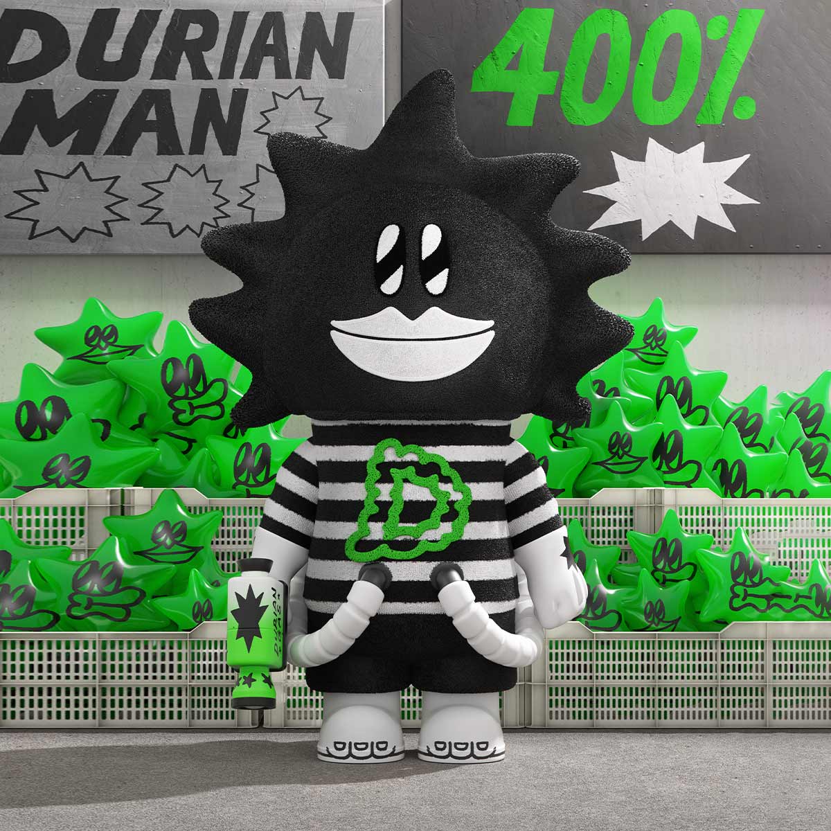 【限定】MOLLY MEGA SPACE MOLLY 400% DURIAN Mega Space Molly 400% Lala Company-Durian Man By Pop Mart – The