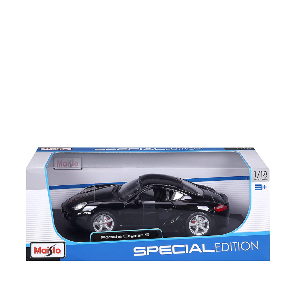 Maisto 1:18 Special Edition Black Porsche Cayman S Coupe Diecast Model - NEW In Box