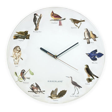 Kikkerland Clocks Bird Call Wall Clock