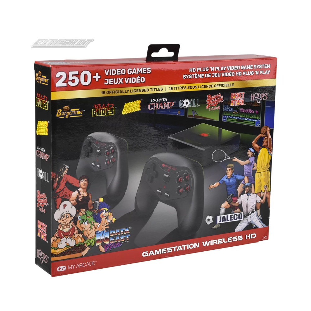My Arcade GameStation Wireless HD - Data East Videospielkonsole Mit über 250 Spielen, DGUNL-4144, Plug And Play