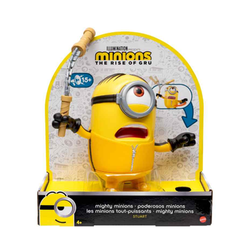 Mattel Unisex - Interactive Toys Mighty Minions Kung Fu Action Talking Stuart Action Figure with Sounds