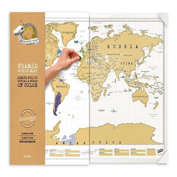 Luckies Of London Scratch Maps Framed World Scratch Map