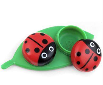 Kikkerland Bath & Spa Contact Lens Case Ladybug On Leaf