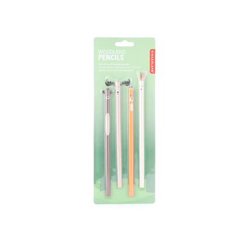 Kikkerland Stationery Woodland Pencil Set Of 4