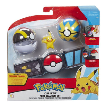 Jazwares Unisex - Action Figures POKEMON CLIP N GO BALL BELT - PIKACHU