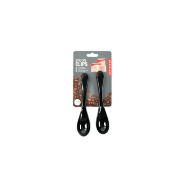 Kikkerland Kitchen & Bar Clip Spoon Black Set 2 Pcs