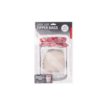 Kikkerland Kitchen & Bar Jam Jar Zipper Bag Large (x3)