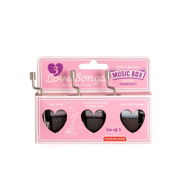 Kikkerland Music 3 Love Songs Music Box Set