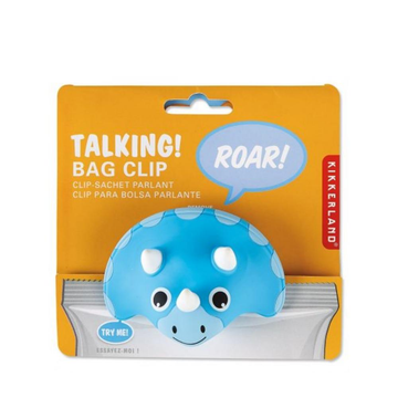 Kikkerland Kitchen & Bar Tricerotops Talking Bag Clip by Kikkerland