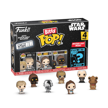 Funko Pop! Bitty (4 pack) Funko Bitty POP! Star Wars 4 Figure Pack Includes Luke Skywalker, Obi-Wan Kenobi, Jawa, and a Mystery Star Wars Bitty Pop!