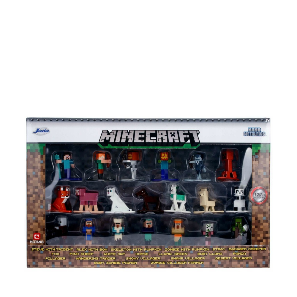 Jada Toys – 18 Figurines Minecraft Metal Nano – Wave 8 – Collection Complète