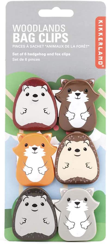 Kikkerland Kitchen & Bar Woodland Bag Clips Set Of 6