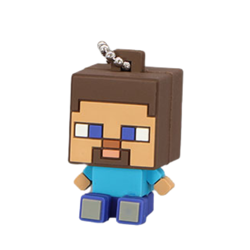 Steve Keychains Minecraft Rubber Keychain Steve by Furyu – The Little Things