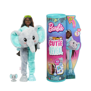 Mattel Girls - Dolls Barbie Cutie Reveal Barbie Jungle Friends Series - Elephant