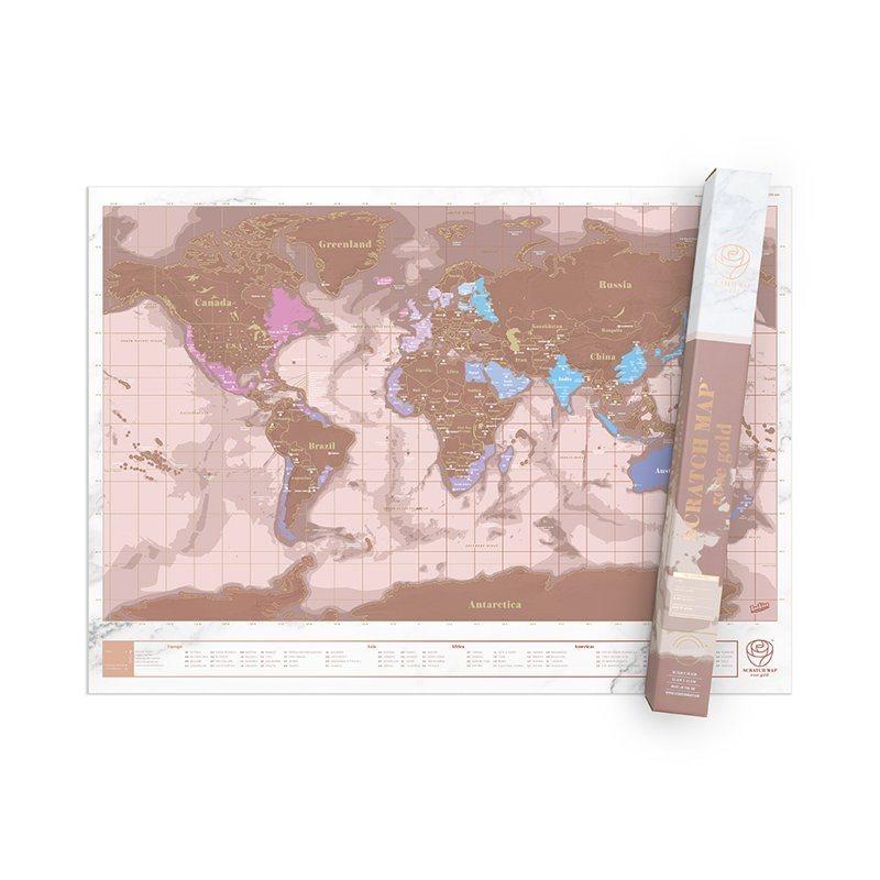 Scratch Map Rose Gold Travel Edition