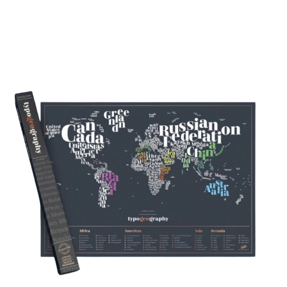 Scratch Map Typogeography by Luckies Of London