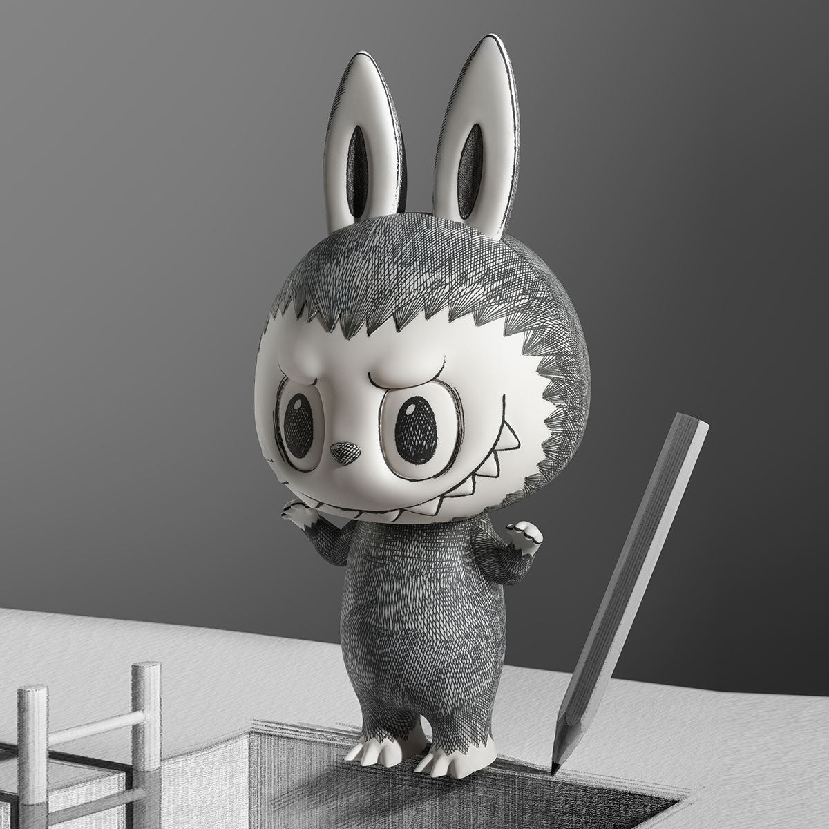 Mega Labubu Sketch 400% Figure By Pop Mart – The Little Things