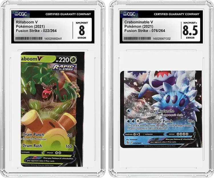 Error card grading holders